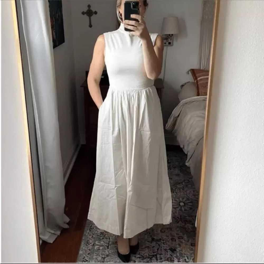 J Crew Knit Mixy Mockneck Dress Womens‎ Size XS Ivory